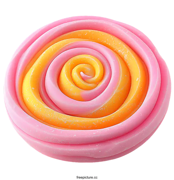 [Transparent Background PNG]Colorful Swirl Lollipop Candy Close-up