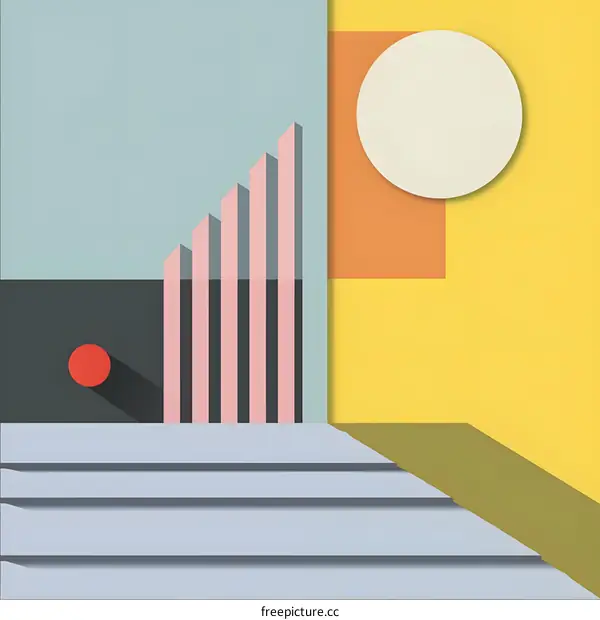Abstract Geometric Shapes in Pastel Colors