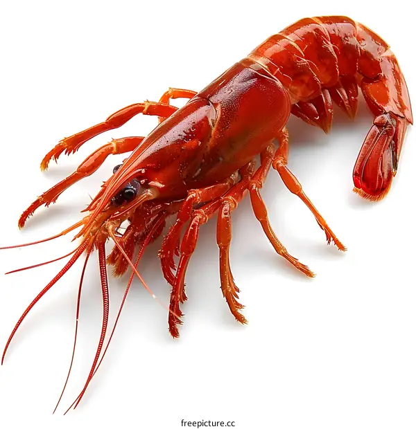 A red lobster isolated on a white background