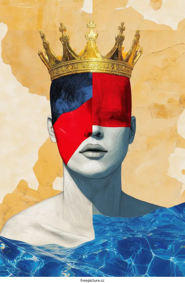 A Regal Portrait in Watery Embrace