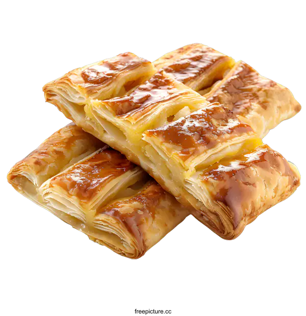 [Transparent Background PNG]Three pieces of puff pastry