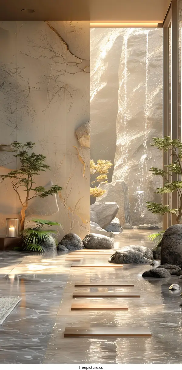 Modern Zen Spa Interior Design Illustration
