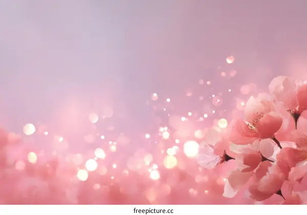 Pink Floral Background with Bokeh