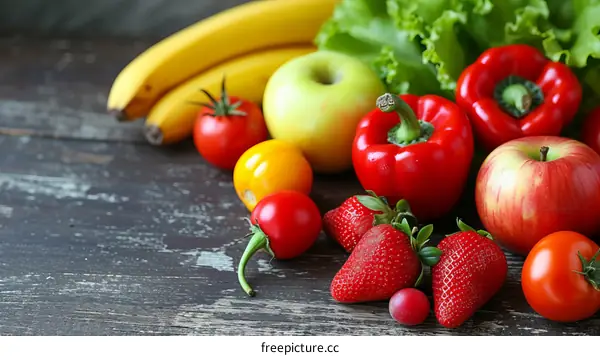 A variety of fresh fruits and vegetables