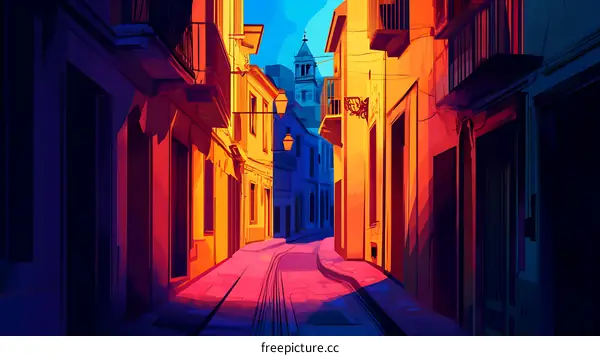 Colorful Street in a European City