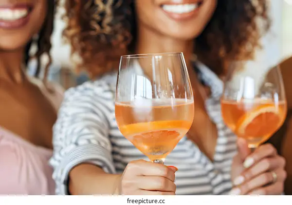 Two Women Toasting With Glasses of Wine