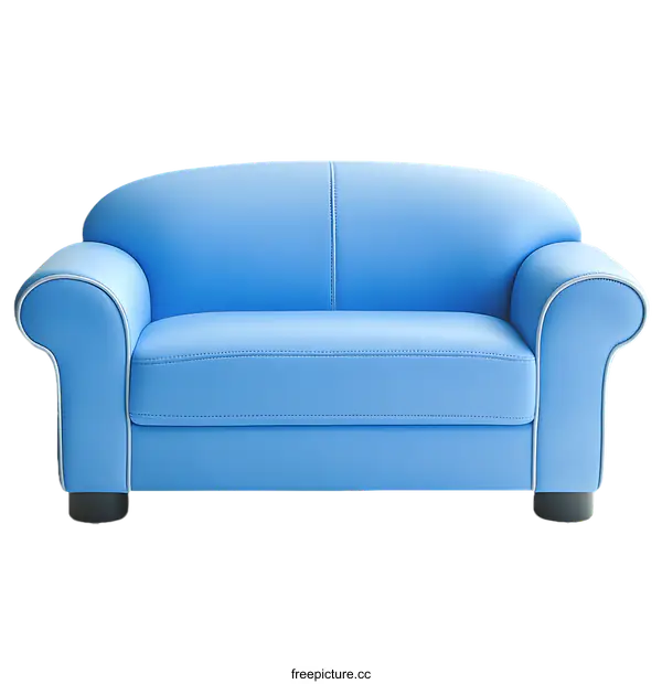 [Transparent Background PNG]Light Blue Sofa Illustration