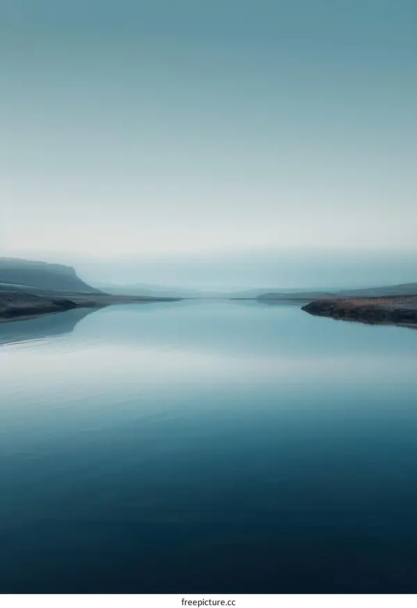 Tranquil Lake Reflecting Sky