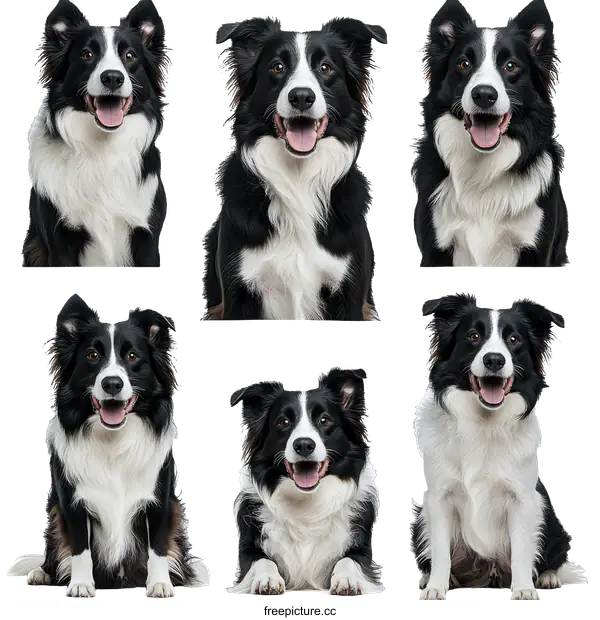 [Transparent Background PNG]Border Collie Portraits Collection
