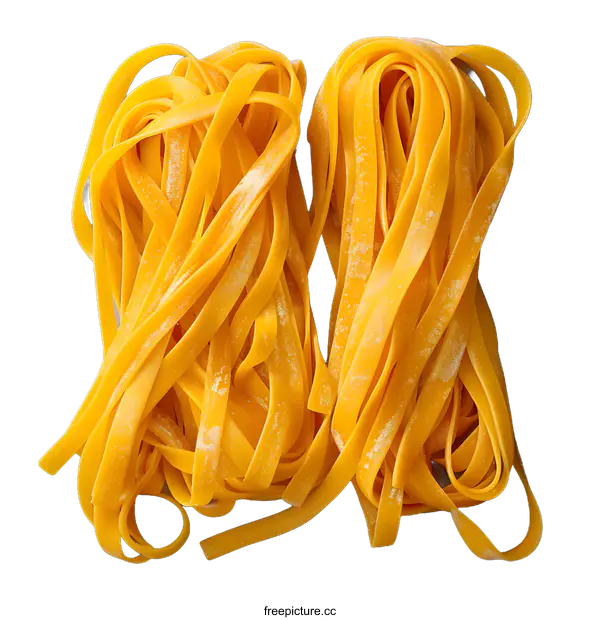 [Transparent Background PNG]two bundles of fresh homemade tagliatelle pasta