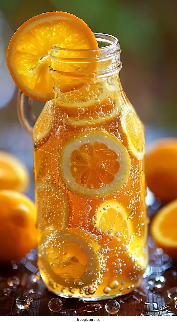 Citrusy goodness: Refreshing infused water with zesty orange and lemon slices