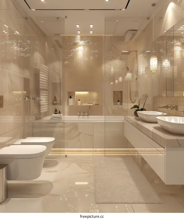 Luxury Modern Beige Bathroom Design