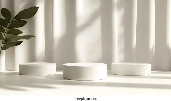 Minimalist White Product Display with Soft Light