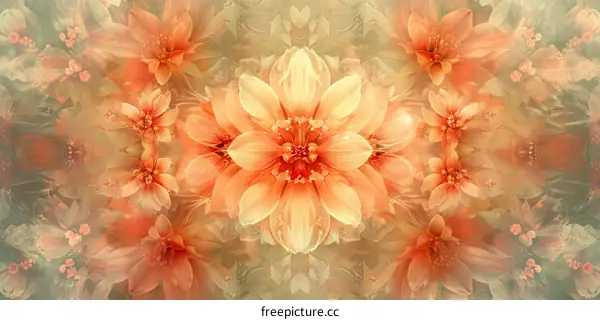 Vibrant Orange Floral Background