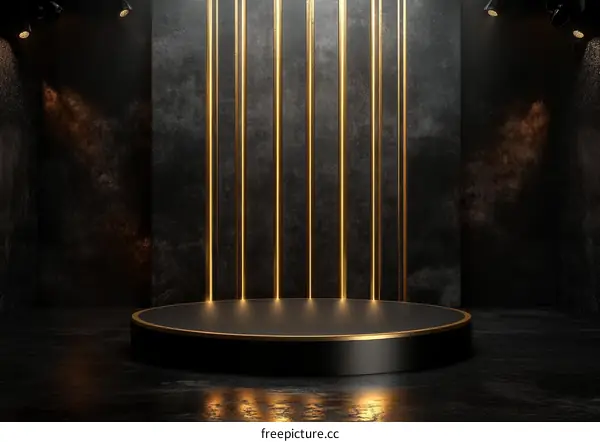 Luxury Dark Modern Minimalist Geometric Black Pedestal