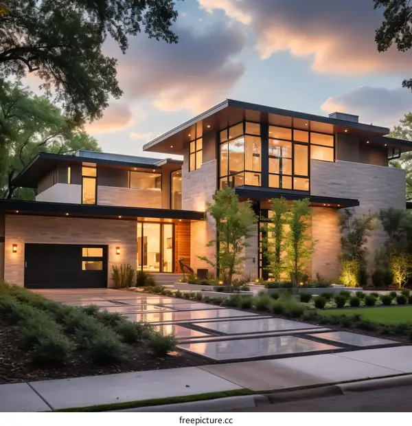 Modern House Exterior Design With Large Windows