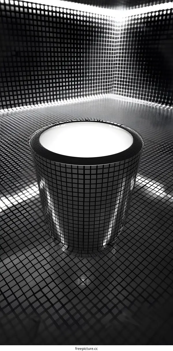 Black and White Grid Pattern Abstract Background