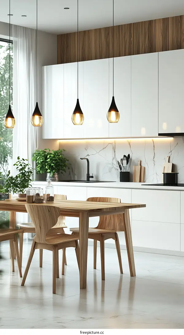 Modern Minimalist Kitchen Dining Area