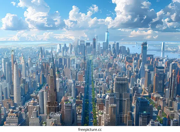 New York City Skyline Aerial View