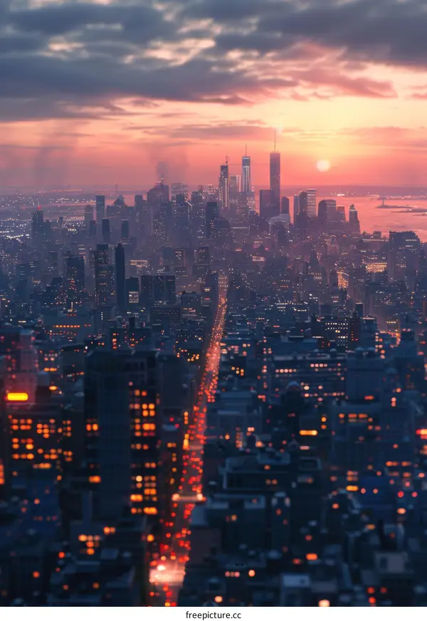 New York City Sunset Skyline