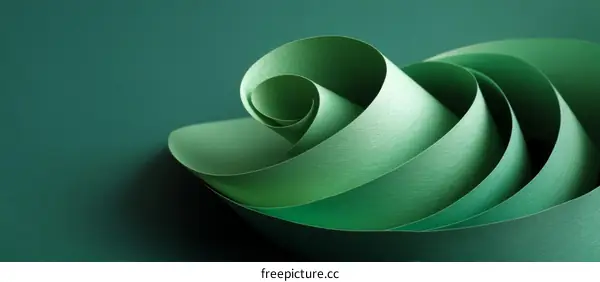 Abstract Green Paper Sculpture Design