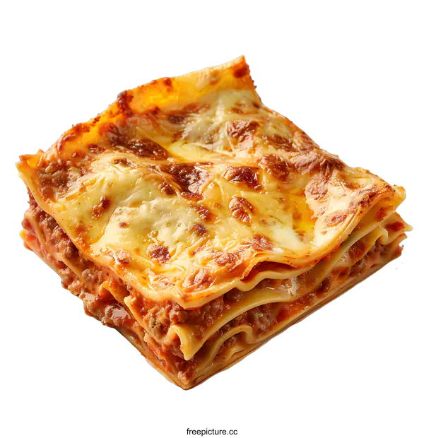[Transparent Background PNG]lasagna with minced meat and cheese
