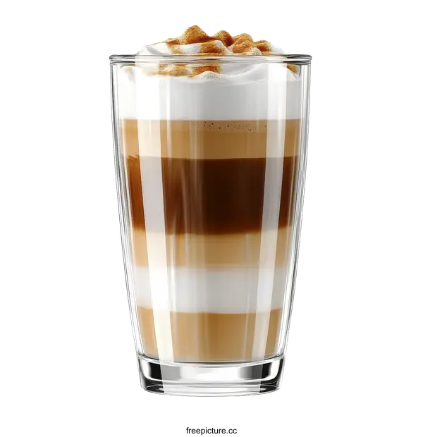 [Transparent Background PNG]Layered Coffee Drink in Glass