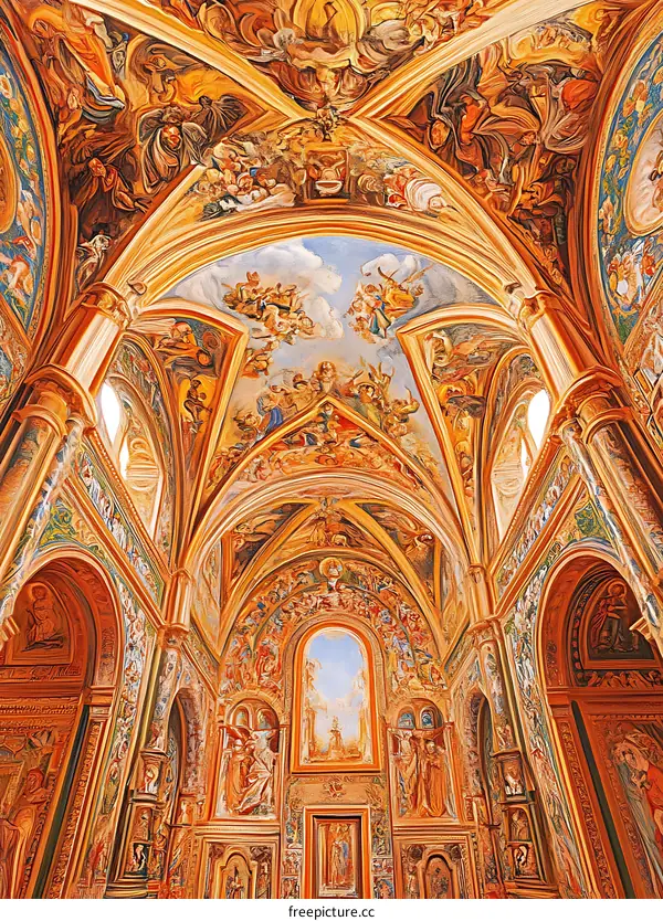 Beautiful Fresco Ceiling in a Church