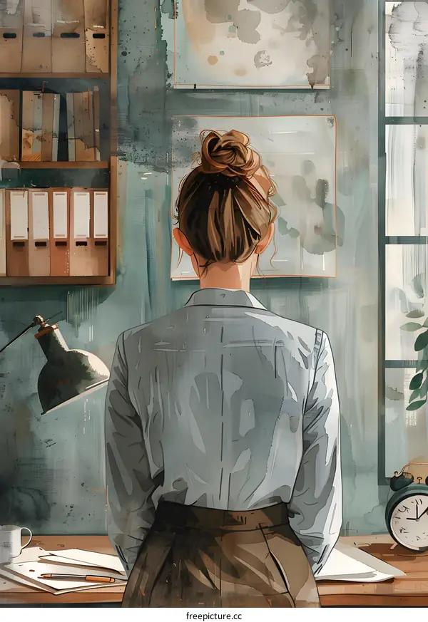 girl looking at map on wall