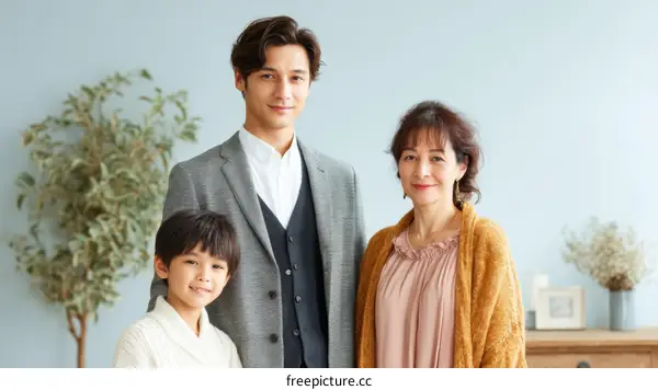 Happy Family Portrait Asian Family