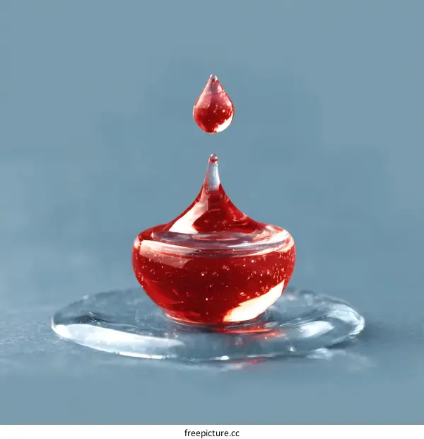 Red Liquid Droplet Composition Art