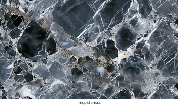 Black and white marble texture with gray and gold striping