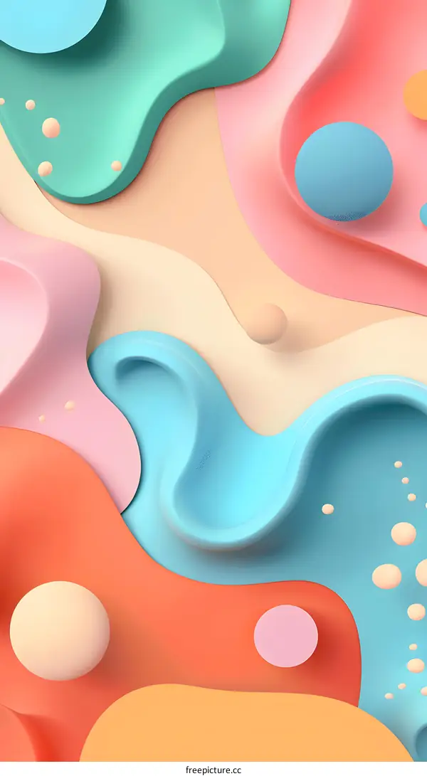Abstract 3D Colorful Shapes Background