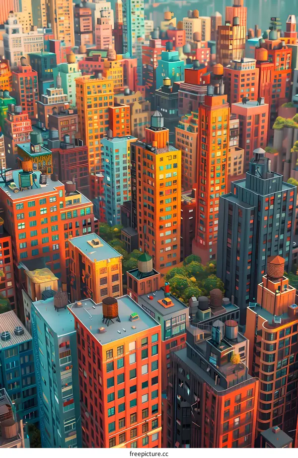 Colorful New York City Buildings