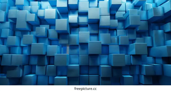 Blue 3D Cubes Background