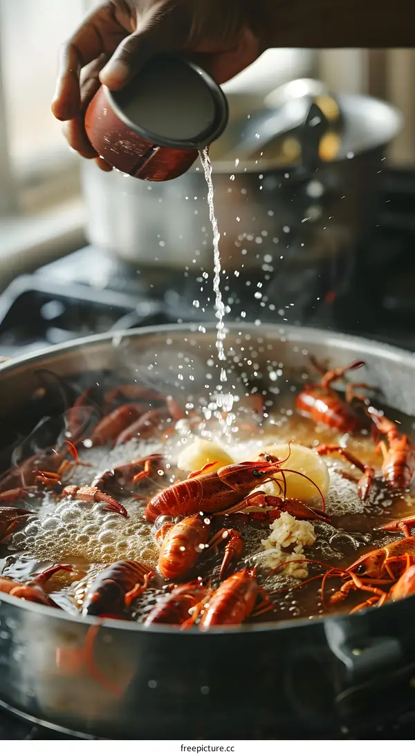 Cooking Crawfish in a Large Pot