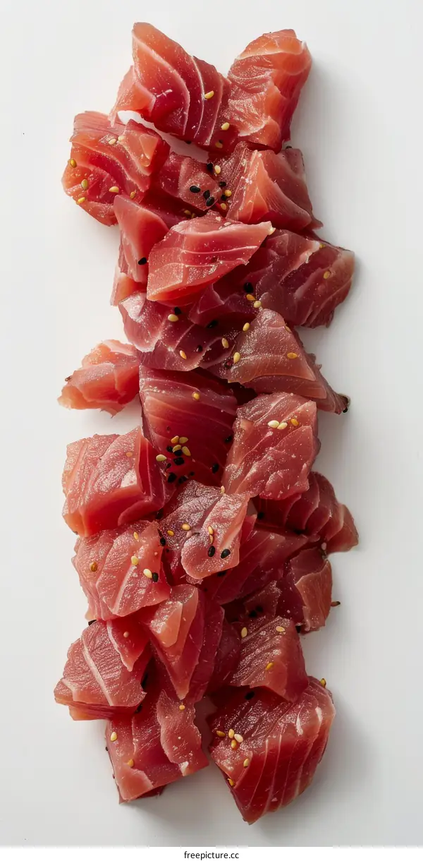 diced raw tuna