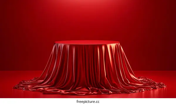 Red Silk Tablecloth Product Display