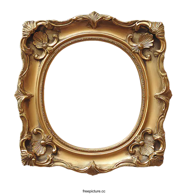 [Transparent Background PNG]Antique Gold Picture Frame