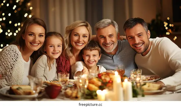 Happy Family Celebrating Holiday Dinner