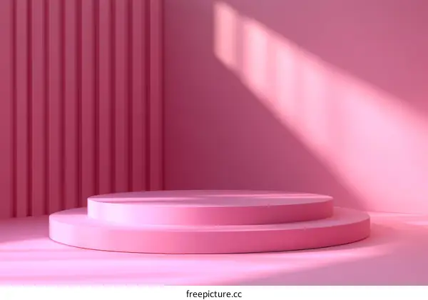 Pink Minimalist Product Display Stage