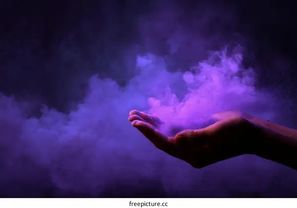 Purple Powder in the Hand, Abstract Art