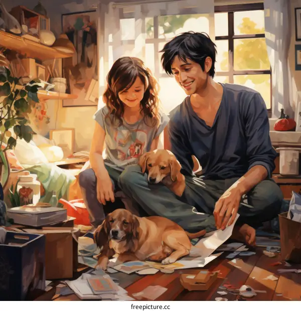 A family is moving into a new house