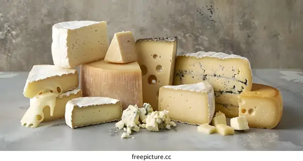 Assortment of Different Types of Cheese