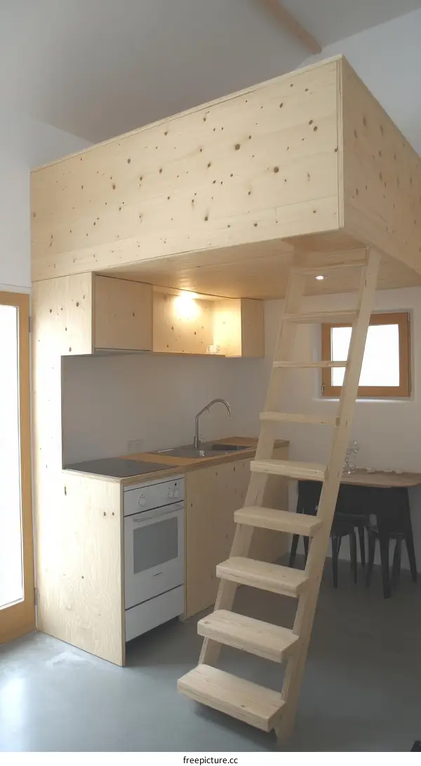 Small Loft Apartment Kitchen Interior Design