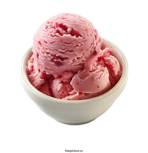 [Transparent Background PNG]A bowl of strawberry ice cream