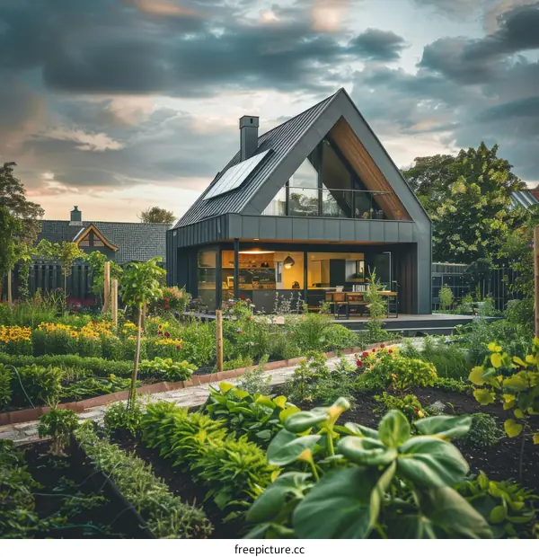 A Modern House with a Beautiful Garden