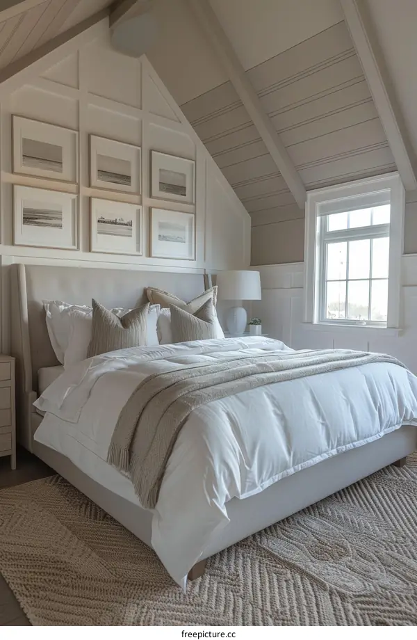 Elegant Bedroom Interior with Artwork and Soft Colors