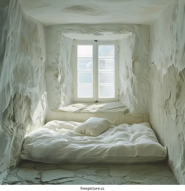 White Room with Bed and Window