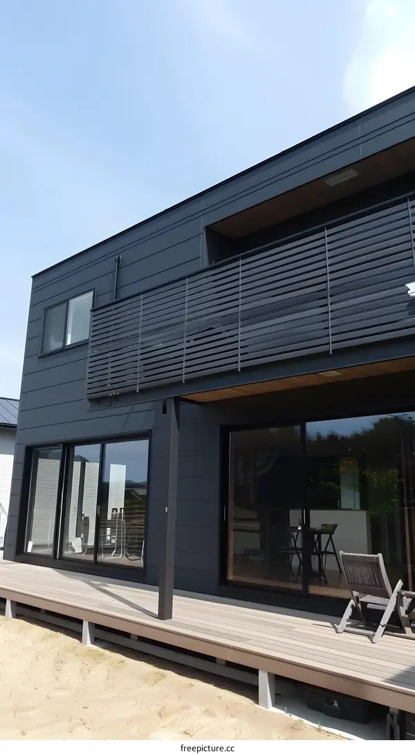 Modern House Exterior With Wooden Deck